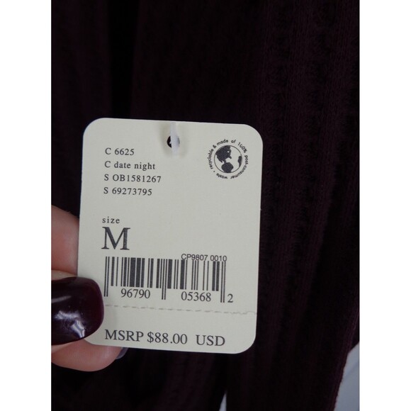 Free People Juicy Oversize Split Back Slub Top Medium Date Night Cowl Neck New - Picture 9 of 9